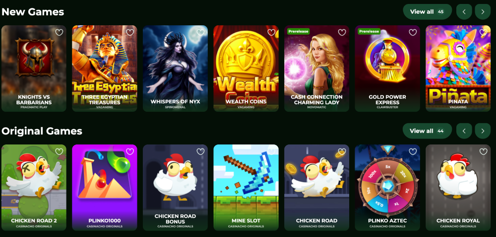 Programma VIP Casinacho Casino — sali di livello e guadagna di più